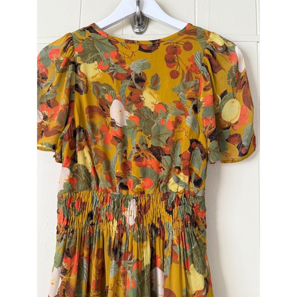 Anthropologie Womens Somerset Botanical Fruit Print Tiered Maxi Dress Size XS - Picture 7 of 11